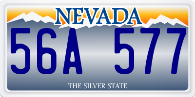 NV license plate 56A577