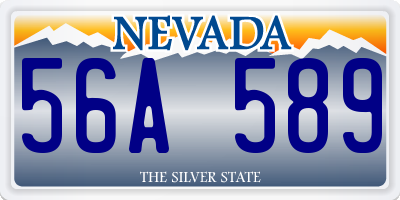 NV license plate 56A589