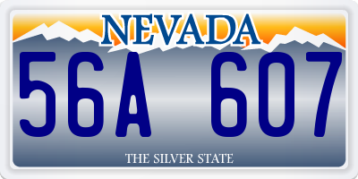 NV license plate 56A607