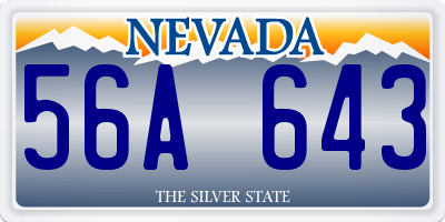 NV license plate 56A643