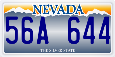 NV license plate 56A644
