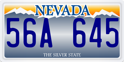 NV license plate 56A645
