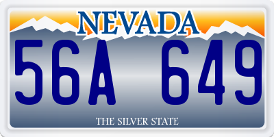 NV license plate 56A649