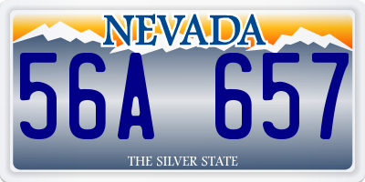 NV license plate 56A657