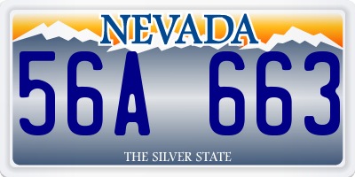 NV license plate 56A663