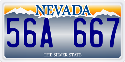 NV license plate 56A667