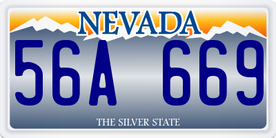 NV license plate 56A669