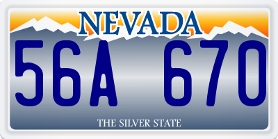 NV license plate 56A670