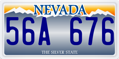 NV license plate 56A676