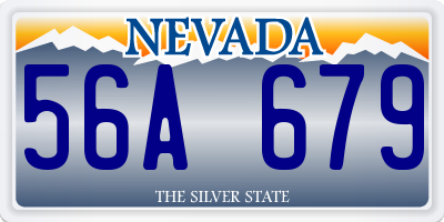 NV license plate 56A679