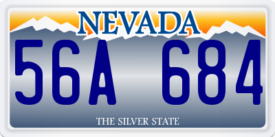 NV license plate 56A684