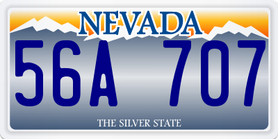 NV license plate 56A707