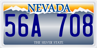 NV license plate 56A708