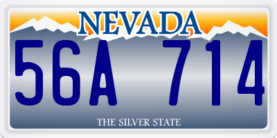 NV license plate 56A714