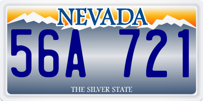 NV license plate 56A721