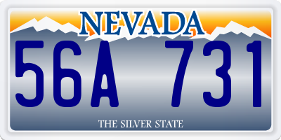 NV license plate 56A731