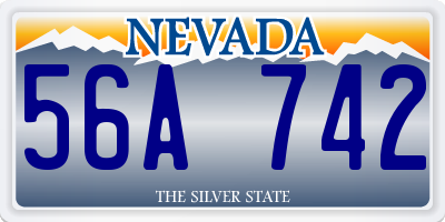 NV license plate 56A742