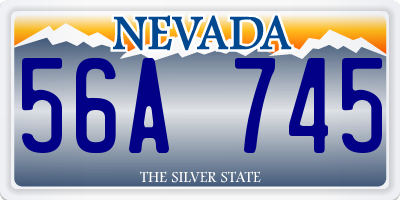 NV license plate 56A745