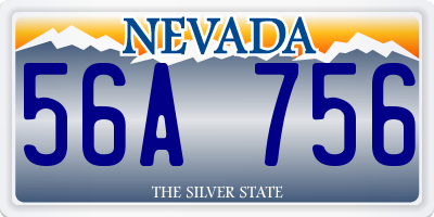NV license plate 56A756