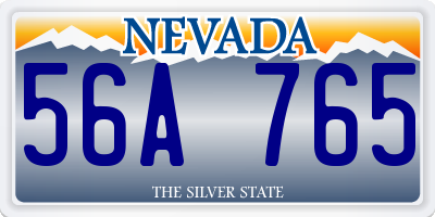NV license plate 56A765