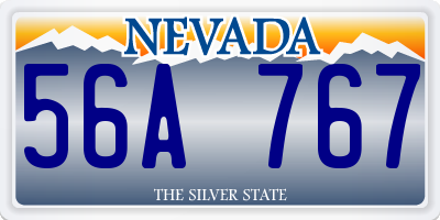 NV license plate 56A767
