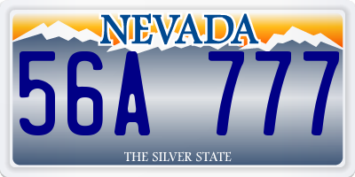 NV license plate 56A777