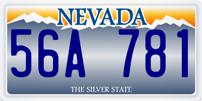 NV license plate 56A781