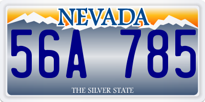 NV license plate 56A785