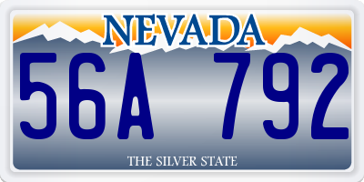NV license plate 56A792