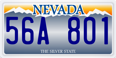 NV license plate 56A801