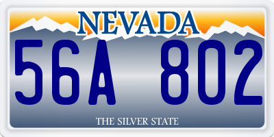 NV license plate 56A802