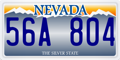 NV license plate 56A804
