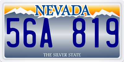 NV license plate 56A819