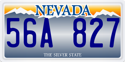 NV license plate 56A827