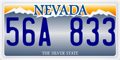 NV license plate 56A833
