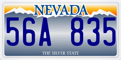 NV license plate 56A835