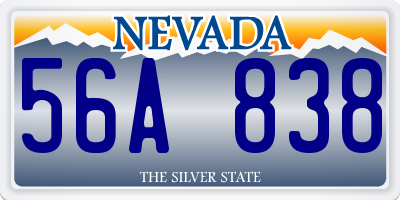 NV license plate 56A838