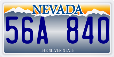 NV license plate 56A840