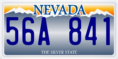 NV license plate 56A841