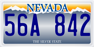 NV license plate 56A842