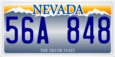 NV license plate 56A848