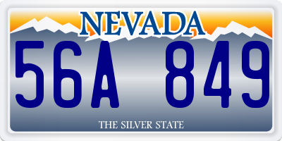 NV license plate 56A849