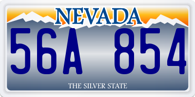 NV license plate 56A854