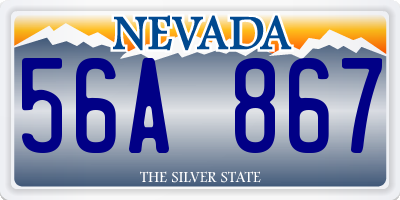 NV license plate 56A867