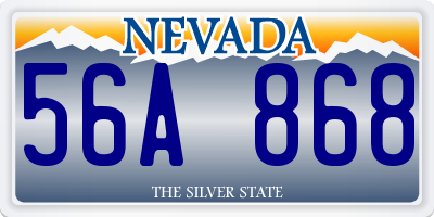 NV license plate 56A868