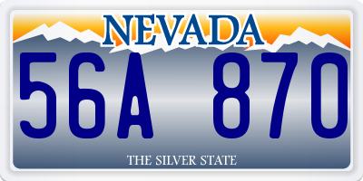 NV license plate 56A870