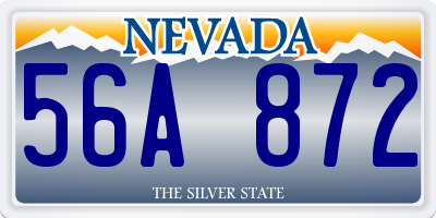 NV license plate 56A872