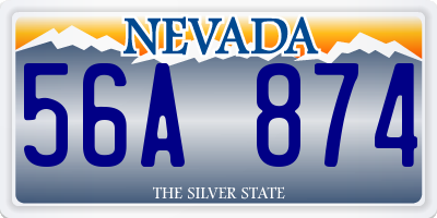 NV license plate 56A874