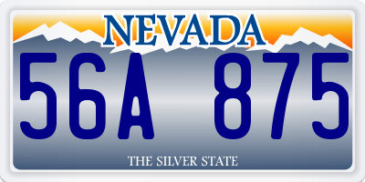 NV license plate 56A875