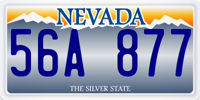 NV license plate 56A877